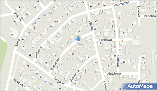 Siewierz, Bednarska, 14, mapa Siewierz