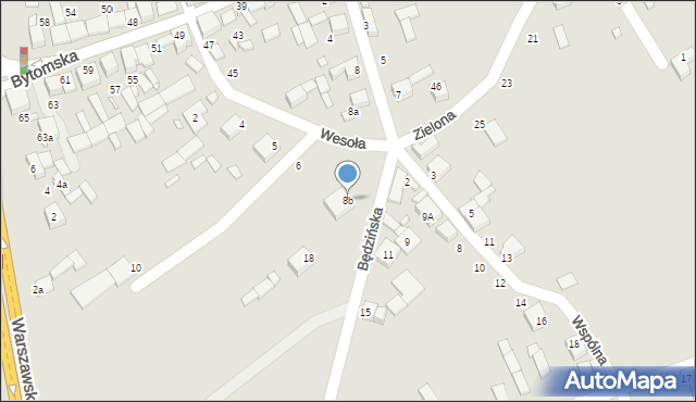 Siewierz, Będzińska, 8b, mapa Siewierz