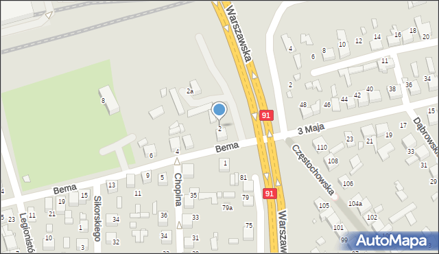 Siewierz, Bema Józefa, gen., 2, mapa Siewierz