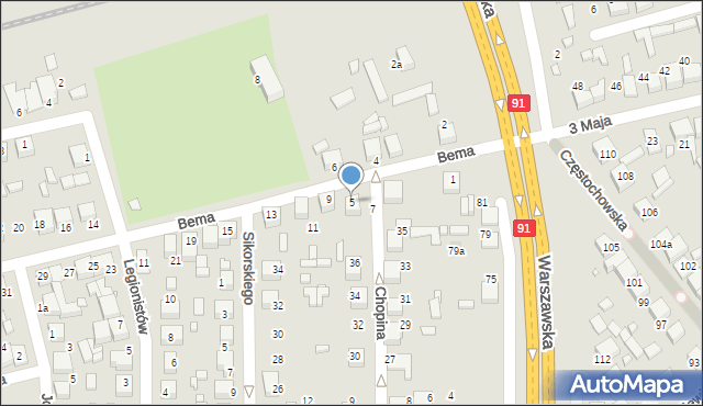 Siewierz, Bema Józefa, gen., 5, mapa Siewierz