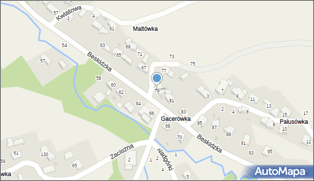 Skawinki, Beskidzka, 79, mapa Skawinki