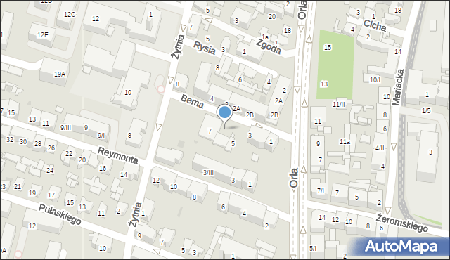 Sosnowiec, Bema Józefa, gen., 7j, mapa Sosnowca