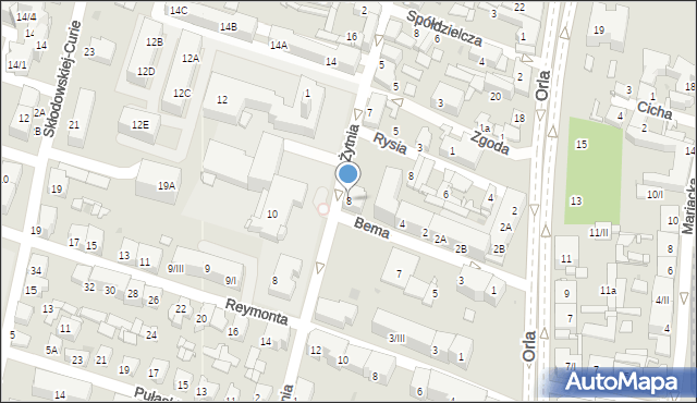 Sosnowiec, Bema Józefa, gen., 8, mapa Sosnowca