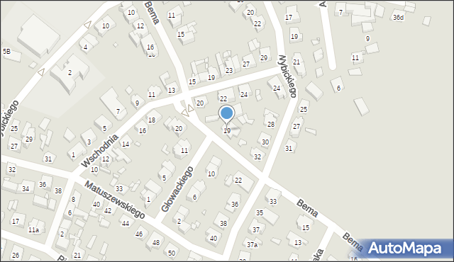 Śrem, Bema Józefa, gen., 19, mapa Śrem