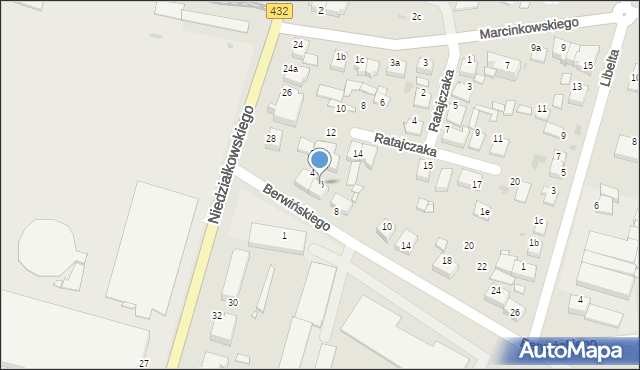 Środa Wielkopolska, Berwińskiego Ryszarda, 6, mapa Środa Wielkopolska