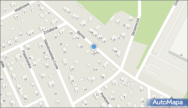 Starachowice, Bema Józefa, gen., 23, mapa Starachowic