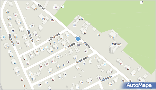 Starachowice, Bema Józefa, gen., 35a, mapa Starachowic