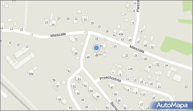 Starachowice, Bema Józefa, gen., 48, mapa Starachowic