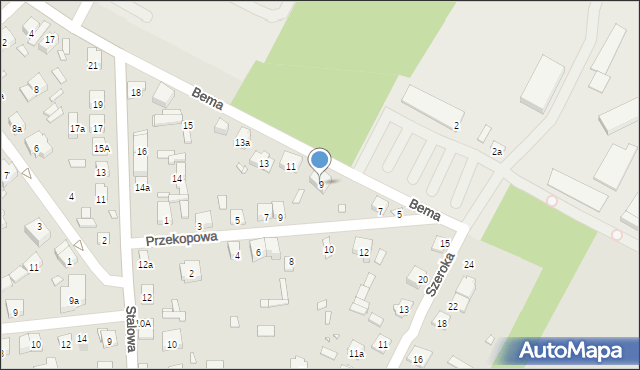 Starachowice, Bema Józefa, gen., 9, mapa Starachowic