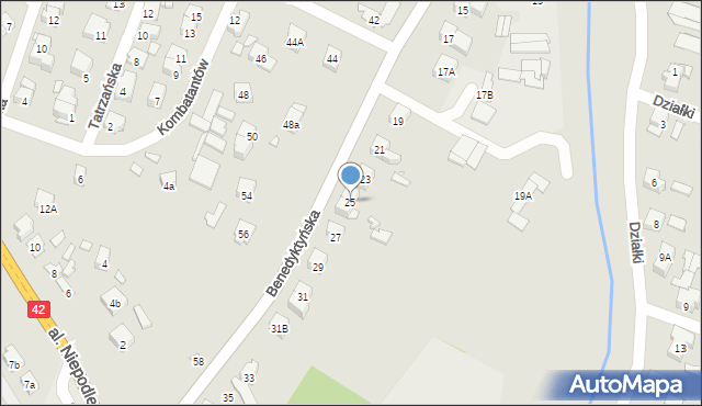 Starachowice, Benedyktyńska, 25, mapa Starachowic