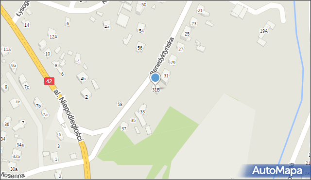 Starachowice, Benedyktyńska, 31B, mapa Starachowic
