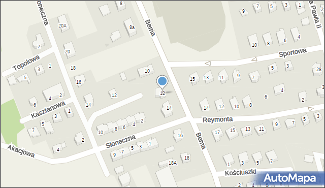 Stare Pole, Bema Józefa, gen., 12, mapa Stare Pole
