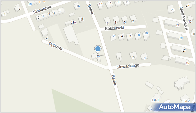 Stare Pole, Bema Józefa, gen., 20, mapa Stare Pole
