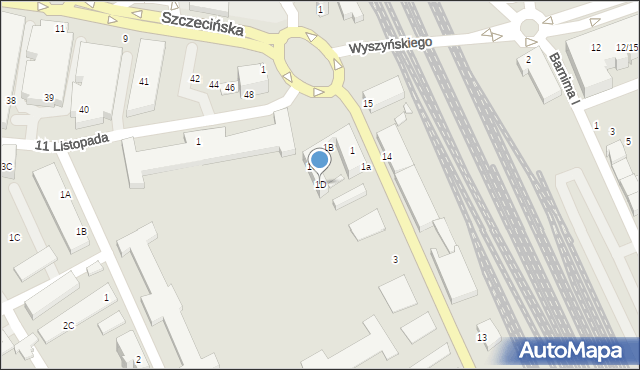 Stargard, Bema Józefa, gen., 1D, mapa Stargard