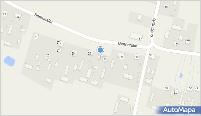 Stary Dzików, Bednarska, 30a, mapa Stary Dzików