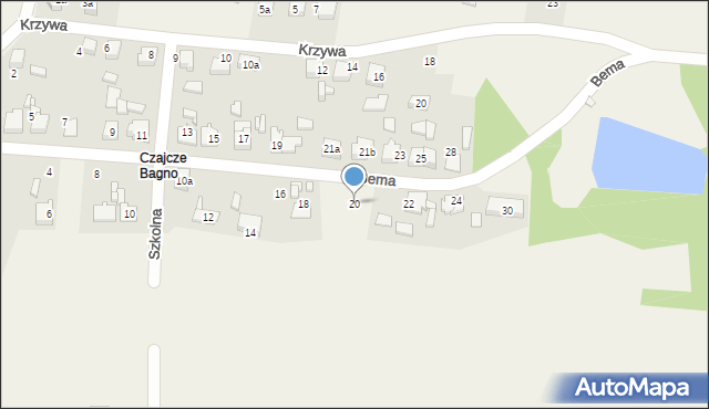 Strzebiń, Bema Józefa, gen., 20, mapa Strzebiń