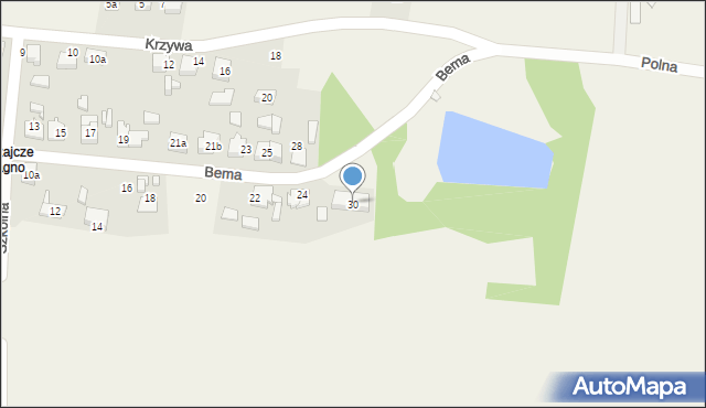 Strzebiń, Bema Józefa, gen., 30, mapa Strzebiń