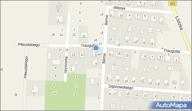 Strzelce Wielkie, Bema Józefa, gen., 11, mapa Strzelce Wielkie