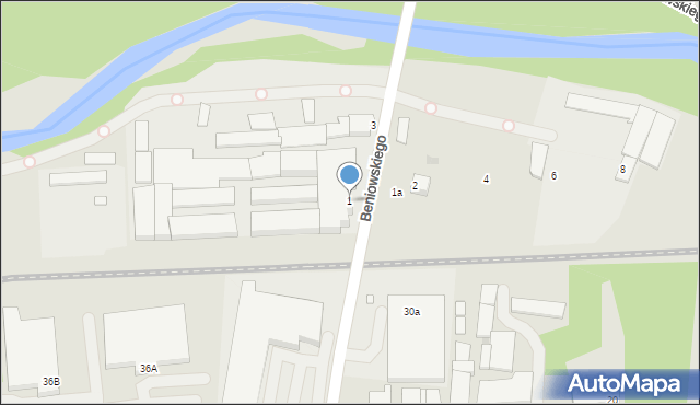 Sucha Beskidzka, Beniowskiego Maurycego, 1, mapa Sucha Beskidzka