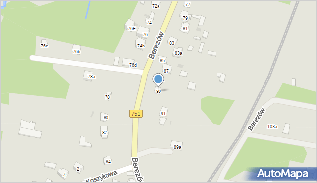 Suchedniów, Berezów, 89, mapa Suchedniów