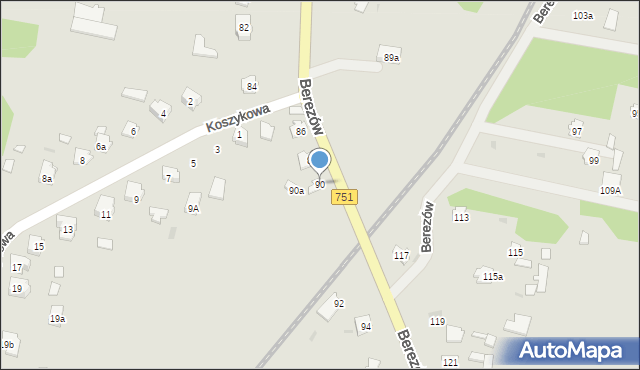 Suchedniów, Berezów, 90, mapa Suchedniów