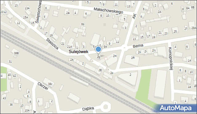 Sulejówek, Bema Józefa, gen., 2g, mapa Sulejówek