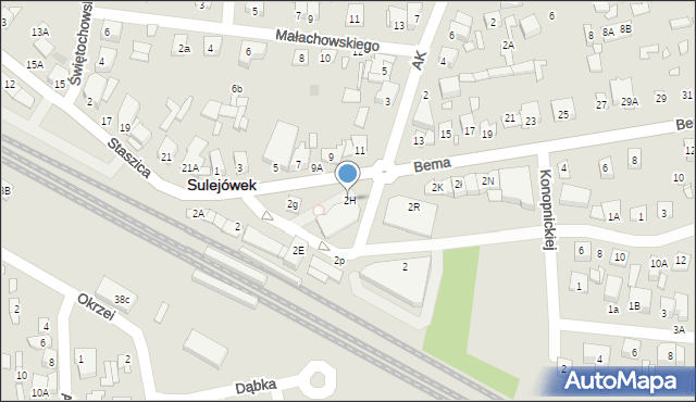 Sulejówek, Bema Józefa, gen., 2H, mapa Sulejówek