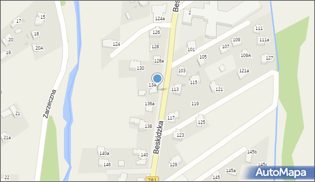Sułkowice, Beskidzka, 136-136a, mapa Sułkowice
