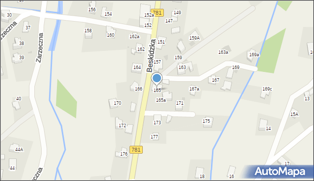 Sułkowice, Beskidzka, 165, mapa Sułkowice