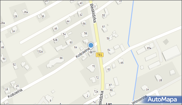Sułkowice, Beskidzka, 68, mapa Sułkowice