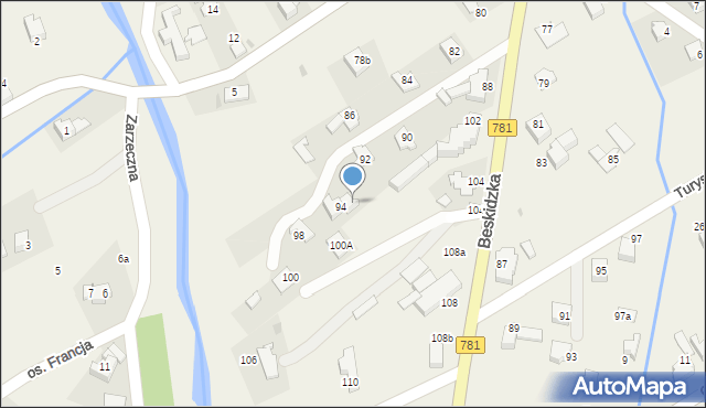 Sułkowice, Beskidzka, 94a, mapa Sułkowice