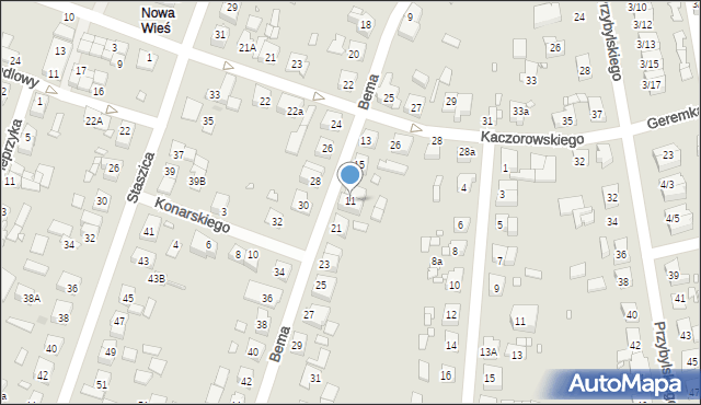 Swarzędz, Bema Józefa, gen., 11, mapa Swarzędz