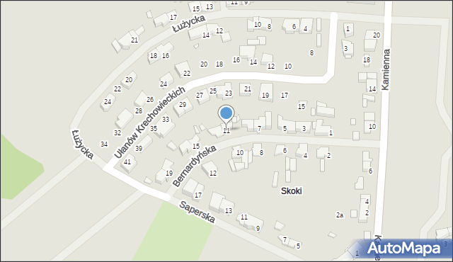 Szczecin, Bernardyńska, 11, mapa Szczecina