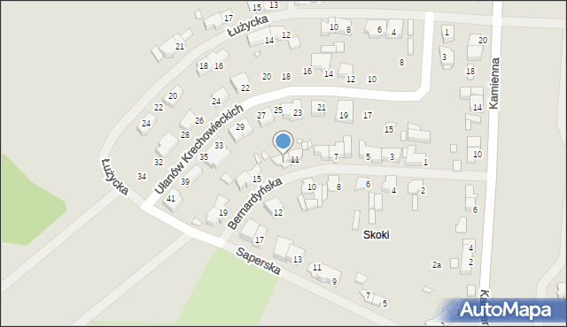 Szczecin, Bernardyńska, 13, mapa Szczecina