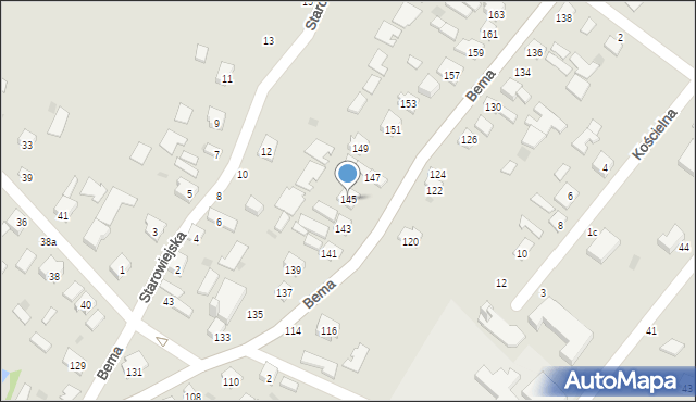 Tarnobrzeg, Bema Józefa, gen., 145, mapa Tarnobrzegu