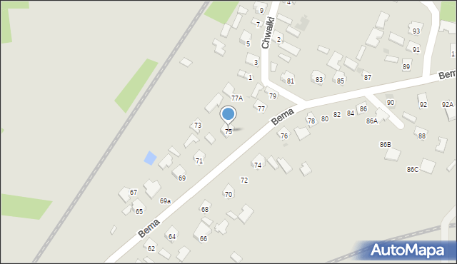 Tarnobrzeg, Bema Józefa, gen., 75, mapa Tarnobrzegu