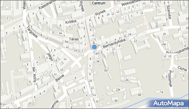 Tarnów, Bernardyńska, 3, mapa Tarnów