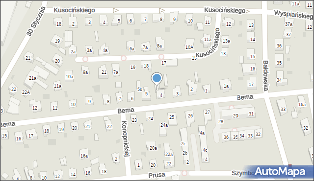 Tczew, Bema Józefa, gen., 4a, mapa Tczew