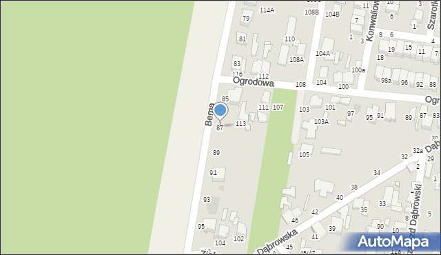 Tomaszów Mazowiecki, Bema Józefa, gen., 87, mapa Tomaszów Mazowiecki