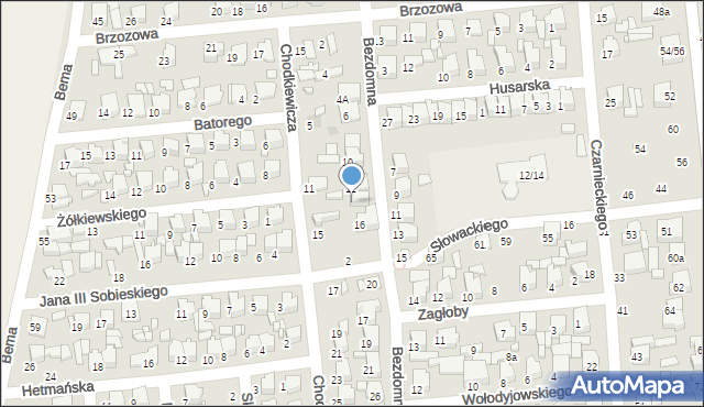 Tomaszów Mazowiecki, Bezdomna, 14, mapa Tomaszów Mazowiecki