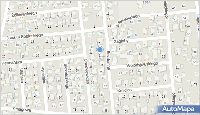 Tomaszów Mazowiecki, Bezdomna, 21, mapa Tomaszów Mazowiecki