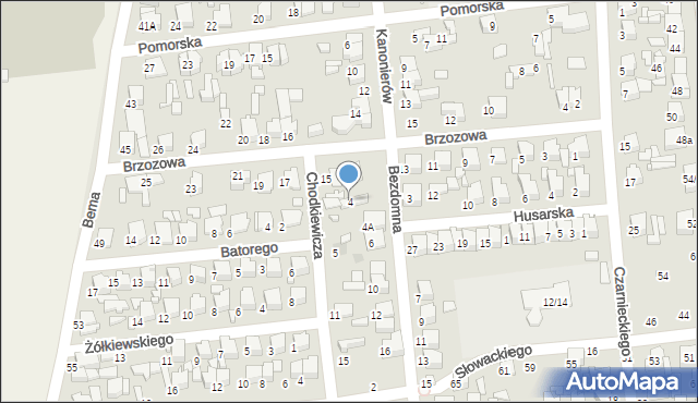 Tomaszów Mazowiecki, Bezdomna, 4, mapa Tomaszów Mazowiecki