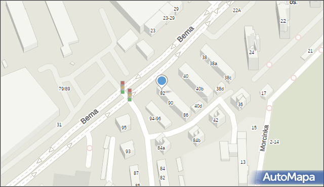 Toruń, Bema Józefa, gen., 92, mapa Torunia