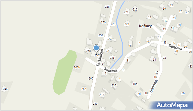 Trzebinia, Beskidzka, 256, mapa Trzebinia