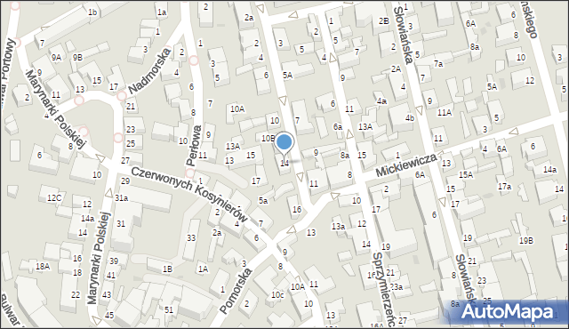 Ustka, Beniowskiego Maurycego, 14, mapa Ustka