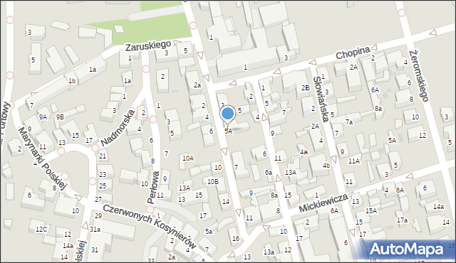 Ustka, Beniowskiego Maurycego, 5A, mapa Ustka