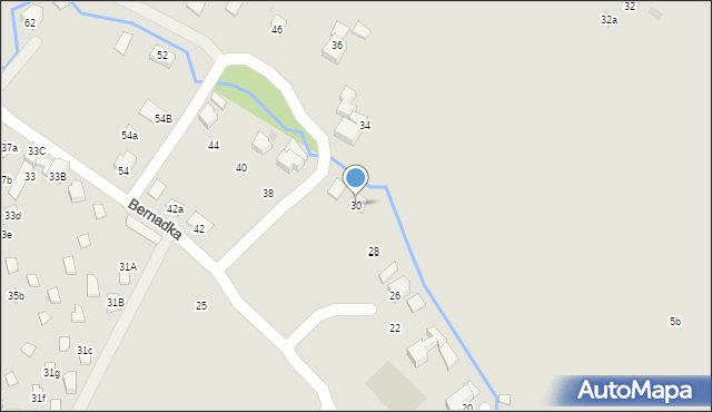 Ustroń, Bernadka, 30, mapa Ustroń