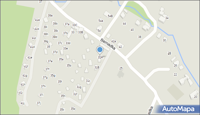 Ustroń, Bernadka, 31A, mapa Ustroń