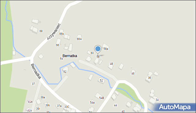 Ustroń, Bernadka, 58, mapa Ustroń