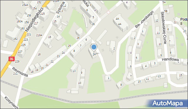 Wałbrzych, Beniowskiego Maurycego, 1A, mapa Wałbrzycha